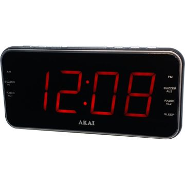 Akai Radio cu ceas Akai, ACR-3899, Aux-In, USB, 1A Charger, Negru