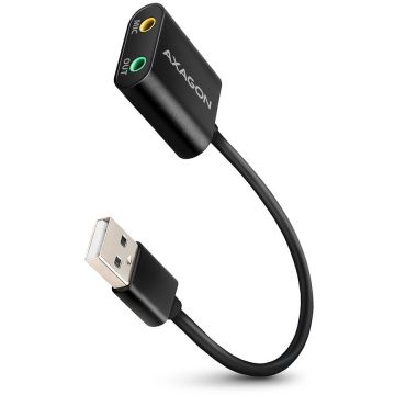 AXAGON Placa de sunet USB Axagon Adaptor ADA-12 USB2.0 - Adaptor audio stereo mini, 1 x USB 2.0 - 2 x Jack 3.5 Female