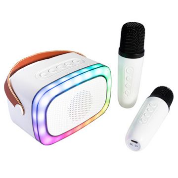 boxa portabila karaoke cu 2 microfoane functie bt/usb/tws boxa portabila karaoke cu 2 microfoane functie bt/usb/tws