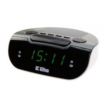 Eltra Radio cu ceas/alarma LED, Eltra, 127x53x98 mm, Gri/Alb