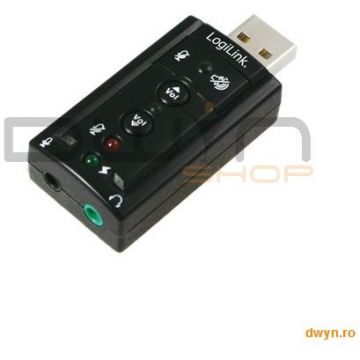 logilink SB 7.1 USB, mic. 3.5mm jack, boxe 3.5mm jack, alimentare USB, Plug&Play, Logilink 'UA0078'