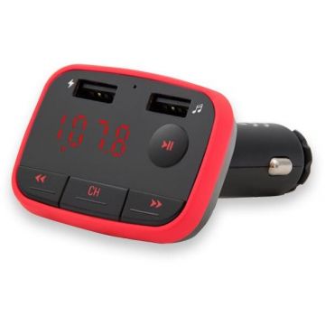 Savio Savio TR-10 Transmitator FM Bluetooth, Negru/Rosu