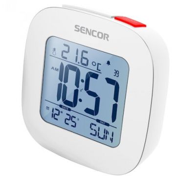 Sencor Ceas desteptator cu termometru, Sencor SDC 1200 W, Alb