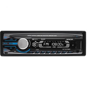 Sencor Unitate stereo auto, Sencor SCT 5017BMR, Bluetooth, MP3, USB, SD, 4x40 W, Negru