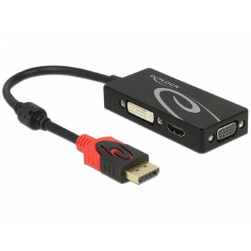 Adaptor Displayport 1.2 la VGA / HDMI / DVI 4K Pasiv T-M, Delock 62902