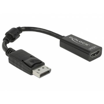 Adaptor DisplayPort la HDMI T-M pasiv Negru, Delock 61849