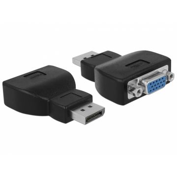 Adaptor Displayport la VGA T-M Negru, Delock 65567