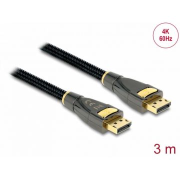 Cablu DisplayPort 4K60Hz Premium T-T 3m, Delock 82772