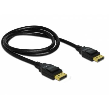 Cablu DisplayPort 4K60Hz T-T ecranat 1m negru, Delock 82423