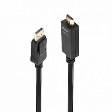Cablu Displayport la HDMI 4K30Hz 5m T-T Negru, Lindy L36924