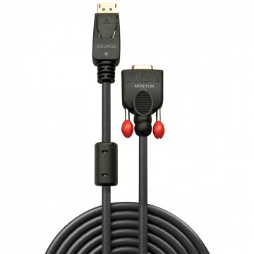 Cablu Displayport la VGA T-T Negru 3m, Lindy L41943