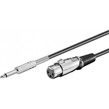 Cablu jack mono 6.35mm la XLR T-M 6m Negru, KJACKXLR01 Cablu jack mono 6.35mm la XLR T-M 6m Negru, KJACKXLR01