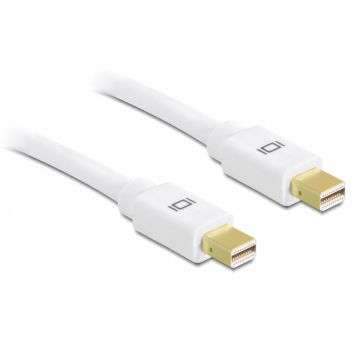 Cablu Mini Displayport 4K60Hz Ultra HD T-T 1m Alb, Delock 82794