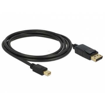 Cablu mini DisplayPort la DisplayPort 4K60Hz T-T ecranat 2m, Delock 82438