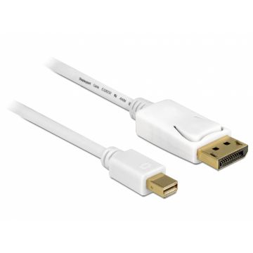 Cablu Mini Displayport la Displayport T-T 4K Alb 5m, Delock 83484