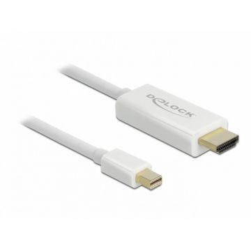 Cablu mini Displayport la HDMI Full HD T-T 2m Alb, Delock 83707