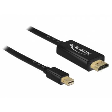 Cablu mini Displayport la HDMI Full HD T-T 3m Negru, Delock 83700