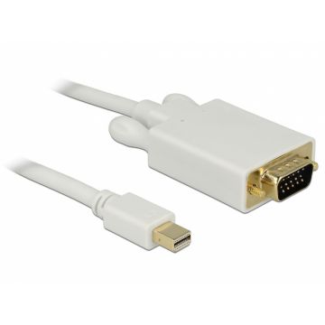 Cablu mini DisplayPort la VGA T-T 1m Alb, Delock 82639