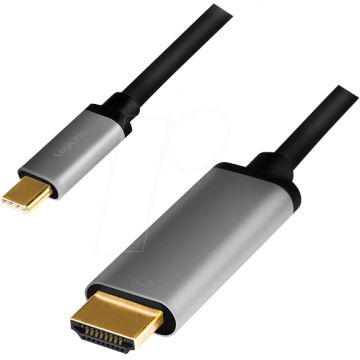 Cablu video Logilink CUA0101 USB-C Male - HDMI Male, 0.15 m, Negru