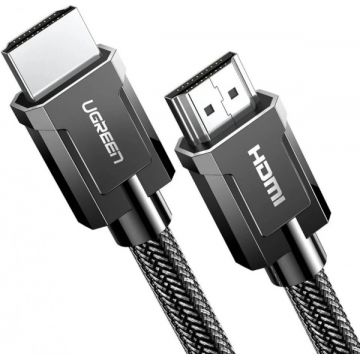 Cablu video Ugreen HD135 HDMI Male - HDMI Male, v2.1, Braided, 3 m, Negru