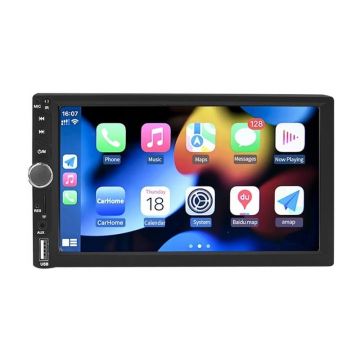 MP5 Player Techstar® 7028, 2DIN, Ecran HD Touch 7 inch, Camera Marsarier, Comenzi volan, MirrorLink, Bluetooth 4.2, AUX, USB, MicroSD, Negru