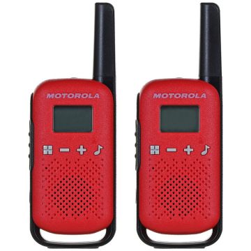Set 2 Statii Radio TALKABOUT T42 16 Canale Display LCD Rosu/Negru