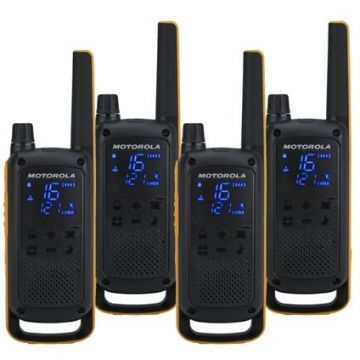 Set Quad Pack 4 Statii Radio KOM-T82EXTQ TALKABOUT T82 Extreme 16 Canale Ecran LED Lanterna Incorporata Negru