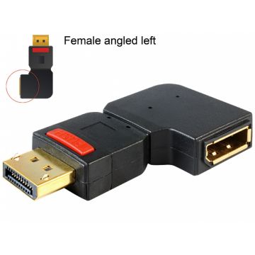 Adaptor Displayport T-M unghi stanga, Delock 65377