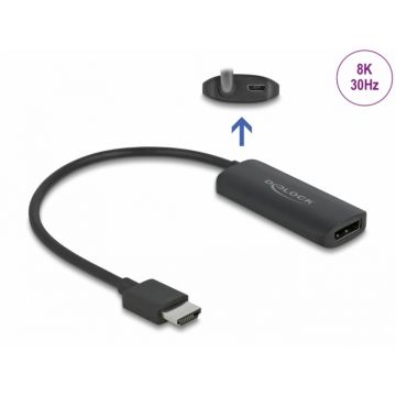 Adaptor HDMI la Displayport 8K30Hz T-M, Delock 64213