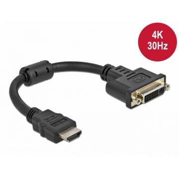 Adaptor HDMI la DVI-D 24+5 pini 4K30Hz T-M 20cm, Delock 65206