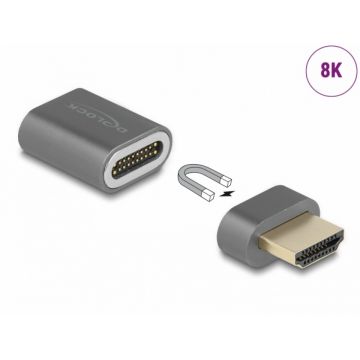 Adaptor magnetic HDMI-A 8K60Hz T-M, Delock 66684