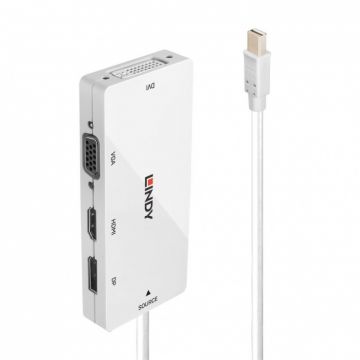 Adaptor Mini DisplayPort v1.2 la HDMI / DisplayPort / DVI / VGA T-M Alb, Lindy L38311*