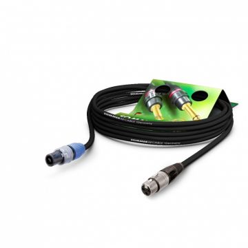 Cablu audio speakon la XLR 3 pini 20m Negru, NEUTRIK ME22-225-2000-SW