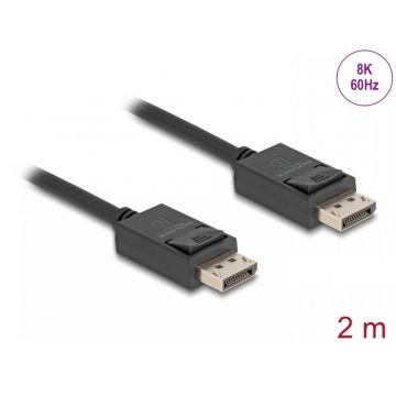 Cablu Displayport 16K30Hz/8K60Hz/4K120Hz T-T 2m, Delock 80493