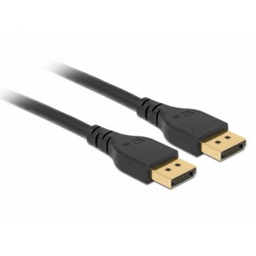Cablu Displayport 8K@60Hz / 4K@240Hz (DP 8K certificat) T-T 1m Negru, Delock 85909