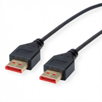 Cablu Displayport 8K60Hz/4K120Hz slim T-T 1m Negru, Roline 11.04.5960