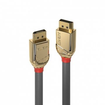 Cablu Displayport 8K60Hz/4K120Hz UHD (DP certificat) v1.4 T-T Gold Line 0.5m, Lindy L36290