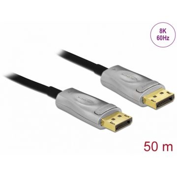 Cablu DisplayPort activ optic v1.4 8K60Hz/4K144Hz T-T 50m, Delock 84140
