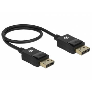 Cablu Displayport coaxial 8K60Hz T-T 0.5m Negru, Delock 85299