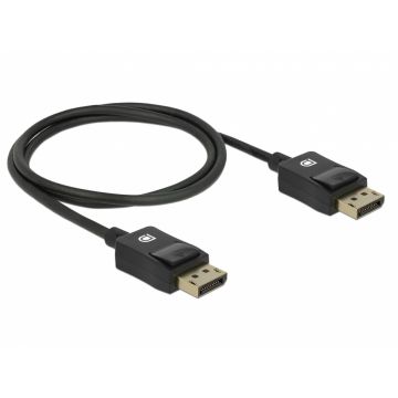 Cablu Displayport coaxial 8K60Hz T-T 1m Negru, Delock 85300