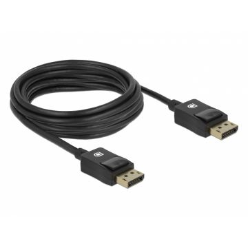 Cablu Displayport coaxial 8K60Hz T-T 4m Negru, Delock 85303