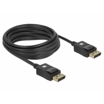 Cablu Displayport coaxial 8K60Hz T-T 5m Negru, Delock 85304