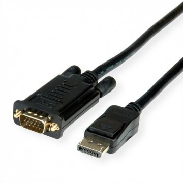 Cablu Displayport la VGA T-T 2m Negru, Roline 11.04.5972*