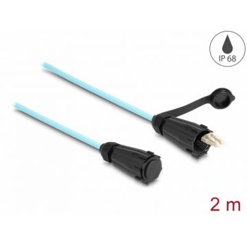 Cablu fibra optica LC Duplex la LC Duplex multi-mode OM3 IP68 protectie apa/praf 2m, Delock 87889
