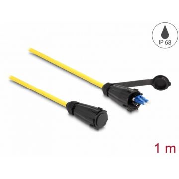 Cablu fibra optica LC Duplex la LC Duplex single-mode IP68 protectie apa/praf 1m, Delock 87887