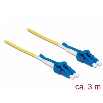 Cablu fibra optica LC - LC Singlemode OS2 Uniboot 3m, Delock 85085