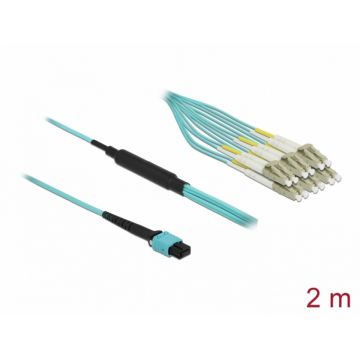 Cablu fibra optica MPO la 12 x LC Duplex Multi-mode OM3 2m, Delock 84872