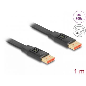 Cablu flat Displayport 8K60Hz/4K240Hz 1m, Delock 81005