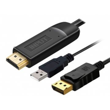 Cablu HDMI la Displayport 4K60Hz T-T 2m, kportad21