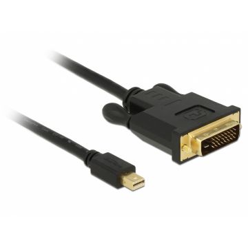 Cablu mini Displayport 1.1 la DVI 24+1 pini T-T 3m Negru, Delock 83990